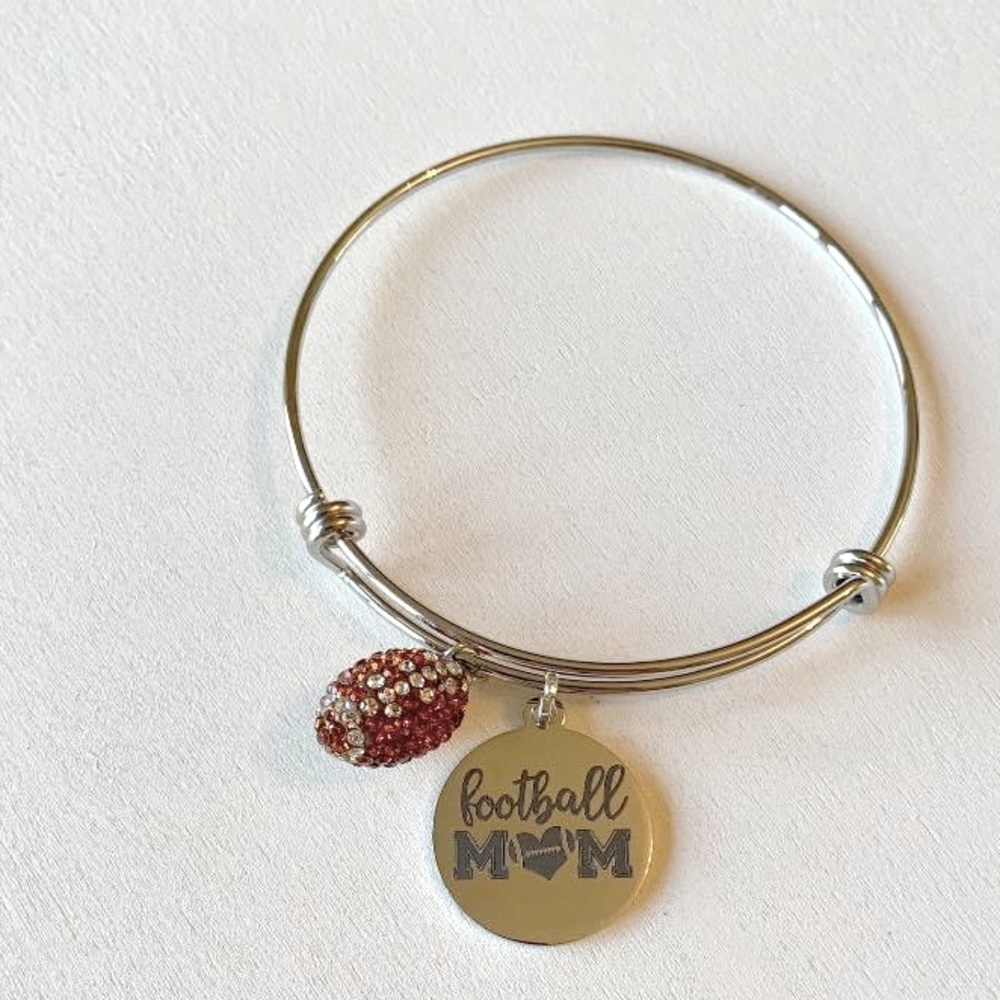 Football Mom bangle bracelet